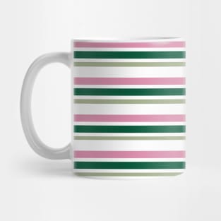 Pink, Green, White Preppy Stripes Mug